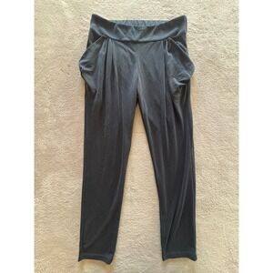 Free People Black Jersey Knit Harem Pants Pleated Tapered Trousers Small